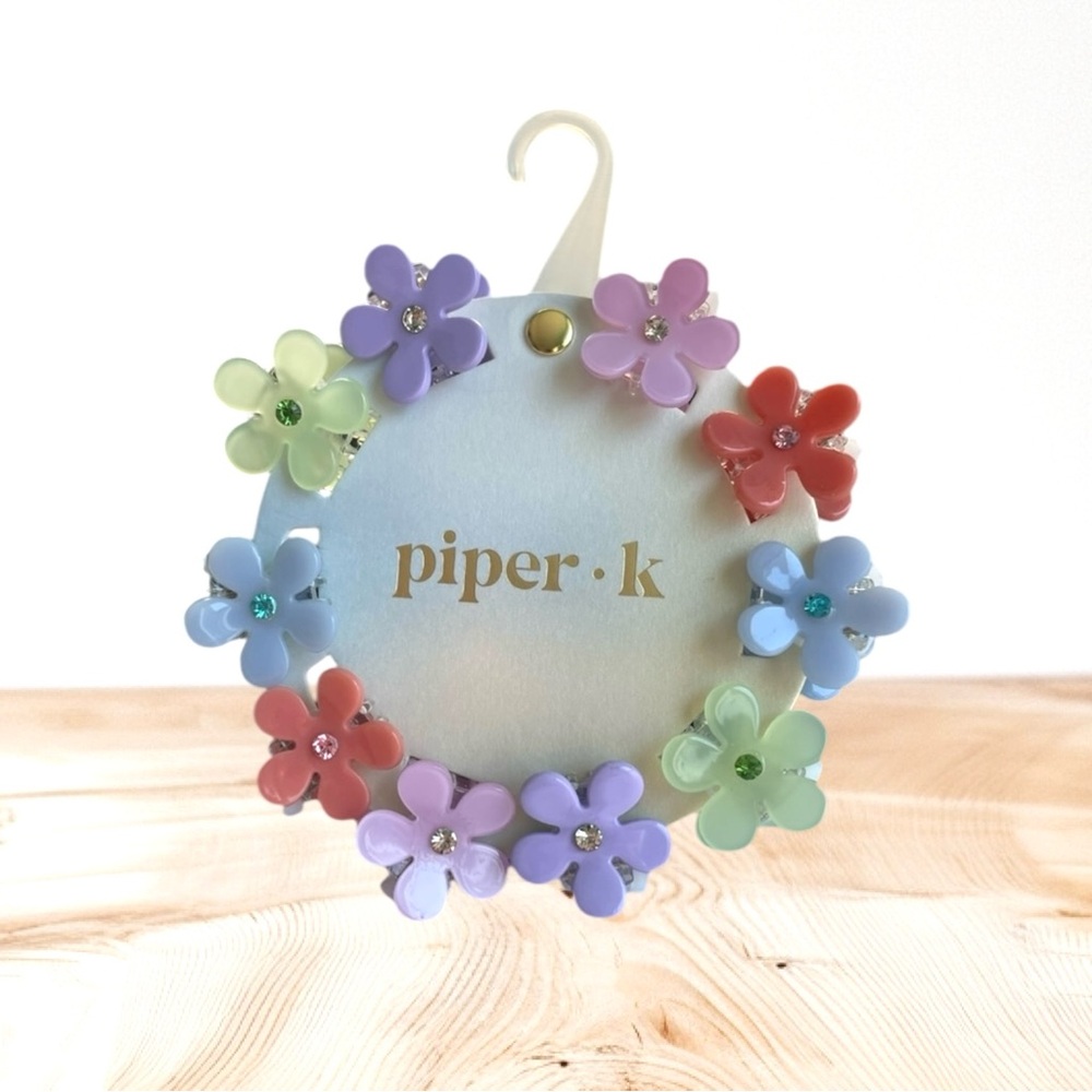 Piper Multicolor Flower Hair Clip Set